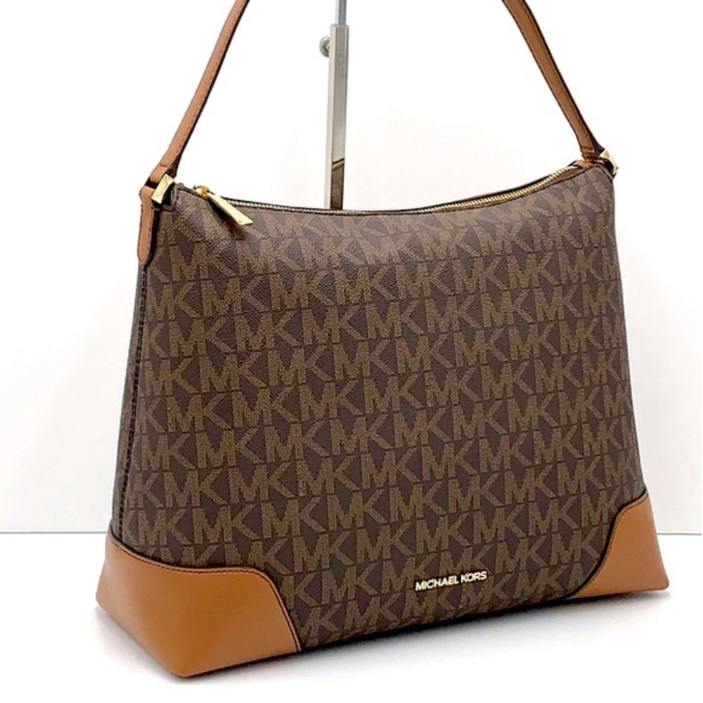MICHAEL KORS CROSBY LARGE SHOULDER BAG BROWN SIGNT - Picture 2 of 16